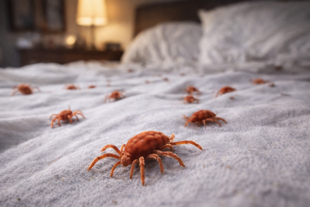 chiggers in bedroom