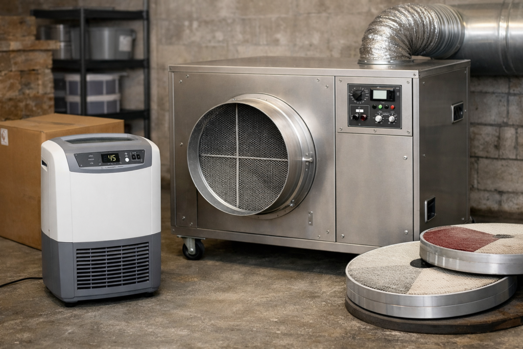 Desiccant/Waterless Dehumidifiers: How They Work and Why They Matter Desiccant/waterless dehumidifiers