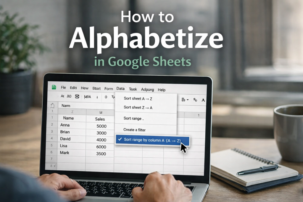 how to alphabetize in google sheets